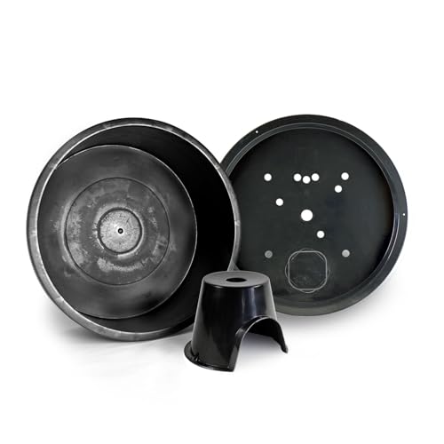 CLGarden Schwerlastbecken Set für Springbrunnen 150 Liter Springbrunnenbecken mit GFK Abdeckung 2t Schwerlaststütze