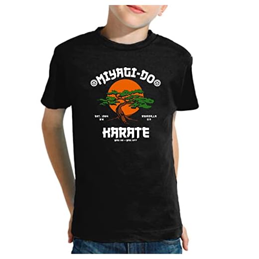 the Fan Tee Camiseta de NIÑOS NIÑAS Karate Serie Cobra Miyagi Do 018 9-10 Años