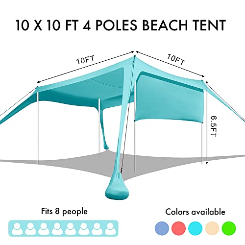 10x10FT Beach Canopy with Sidewalls