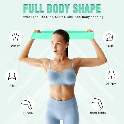 Image of 12 Pcs Fabric Resistance Bands for Working Out Non-Slip Booty Exercise Loop Bands for Women Men Glutes Hip Thigh Butt Yoga Pilates Fitness Gym, Light Medium Heavy