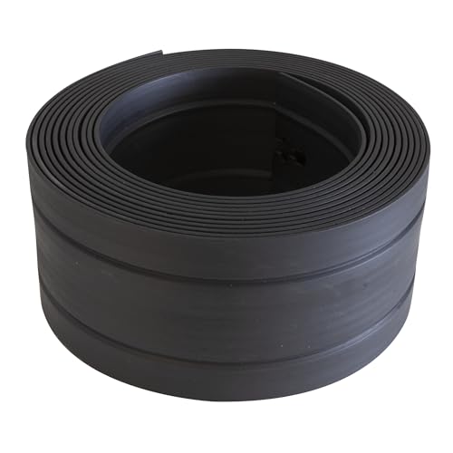 Windhager 06099 Bordure de pelouse en Plastique pour parterres et parterres élastiques 8 m x 12,5 cm, Noir/Gris