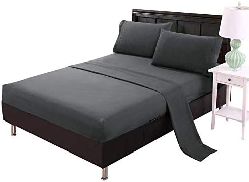Felicite Home Ultra Soft Sheet Set - Fade Resistant, Wrinkle Free, No Ironing Necessary, Hypoallergenic - Luxury Bed Linens - 2500 Thread Count Microfiber Sheet Set (Queen,Dark Grey)