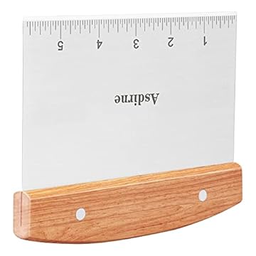 Asdirne Raschietto per Pasta, Raschietto Cucina con Manico in Legno e Lama in Acciaio Inossidabile per Uso Alimentare, Raschietto per Pasticceria, 15CM