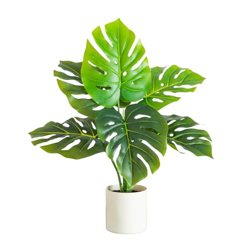 Nearly Natural 20-Inch Artificial Swiss Monstera Plant - Tropical Charm, Low Maintenance, Premium Materials, Bendable Branches