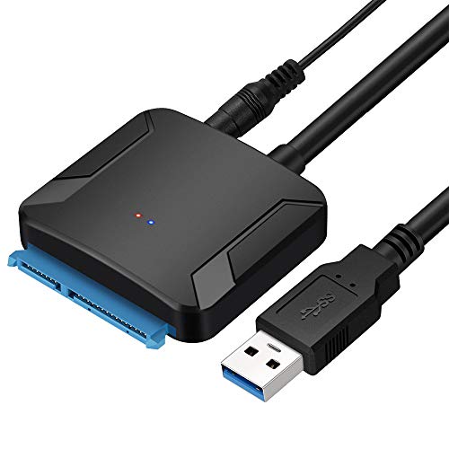 SATA to USB 3.0 Cable, EYOOLD SATA III Hard Drive Adapter Cable for 3.5/2.5 Inch HDD/SSD with 12V/2A Power Adapter,Support UASP