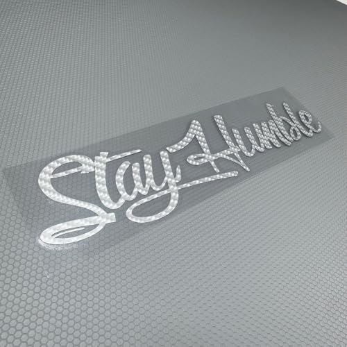 Image of Car Stickers for Stay Humble Auto Front Rear Windshield Window Decal Vans Truck Window Tail Decoration (Carbon Fibre Grey, 500x125mm)