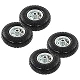 Die Felgen sind aus robustem Metall gefertigt. Die Ersatzräder kommen in universaler Größe und lassen sich daher ganz leicht an Ihren Sackkarren, Wagen, usw. anbringen.