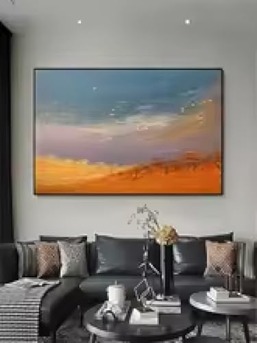 Grand paysage sur toile abstrait sans cadre pour habiller un salon moderne