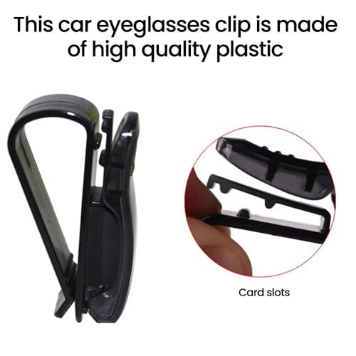 WOLMIK Brillenhalter für Auto Sonnenblende, 2 Stück Sonnenbrillen Halterung für Auto Visier Zubehör, Ticket-Kartenclip, Schwarz