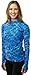Aqua Design Womens Loose Fit Long Sleeve Swim Surf Rash Guard With Thumb Holes, Royal Ripple, M