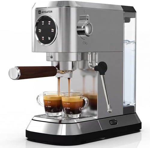 Espresso Machine 20 Bar, Compact Coffee Maker with Milk Frother, ...