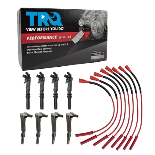 TRQ Performance Ignition Coil and Spark Plug Kit 9 Piece Compatible with 2010-2014 Ford F-150 2011-2016 F-250 Super Duty F-350 Super Duty