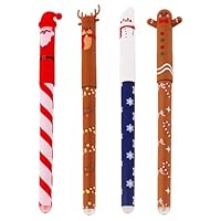 Radierbarer Kugelschreiber, Neuer Weihnachtsstifte 2025, 4 PCS Radierbare Stifte Weihnachten, Radierbarer Gelschreiber, Kawaii Schreibwaren für Kinder Studenten Schule Büro (Weihnachten 4pcs)