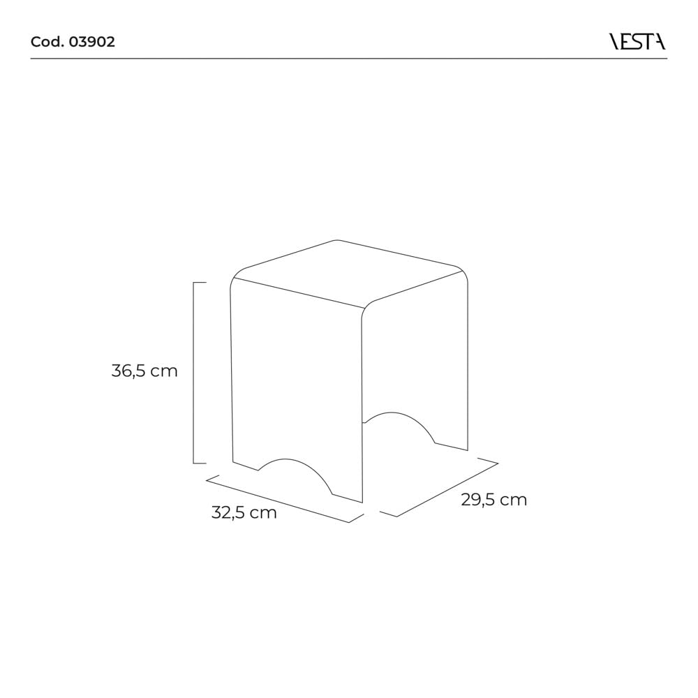 VESTA Othello niedriger Hocker – transparent – Höhe 36,5 cm – Acrylkristall – Made in Italy