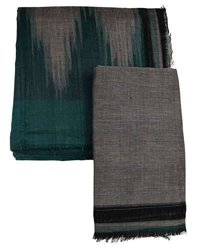 Image of Authentic Sambalpuri Handloom Cotton Unstitched Dhoti with Utari for Men | Traditional Odisha Weave Ikat Dhoti for Festive & Religious Wear