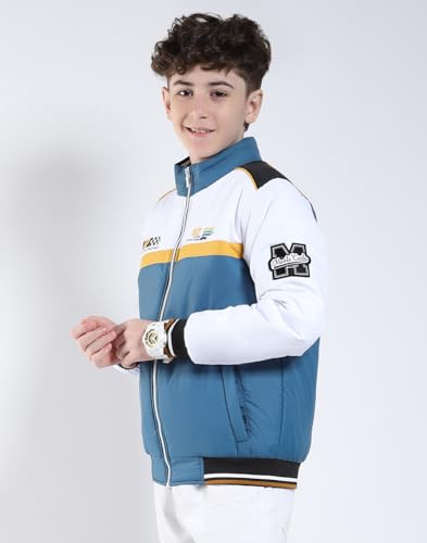 Image of Monte Carlo Boys' Regular Fit Printed Collared Neck Full Sleeve Winter Jacket | Trendy Printed Pattern | Warm Soft Fabric | Stylish Winter Outerwear for Boys (Pack Of 1)