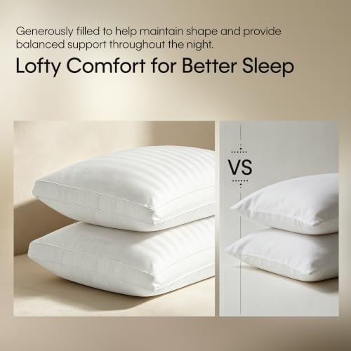 Calvin Klein Hotel Bed Pillows King Size Set of 2 Medium Soft Support - image 5
