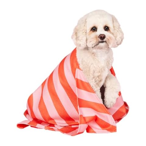 Dock & Bay Pet Towel - Super Absorbent & Quick Drying Dog Towels with Bag - 100% Recycled - Canine Coral, Medium (90x50cm, 35x19) Cover