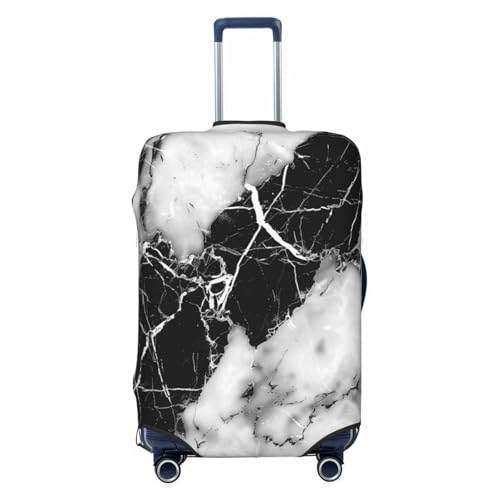 Black White Marble Luggage Cover Washable Elastic Suitcase Cover Anti-Scratch Travel Luggage Protector Covers for Kids Adult S fits 18-21 inch Suitcase