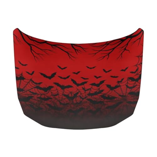 Image of Car Hood Cover Bat Halloween Print Car Hood Protector Waterproof Universal Automotive Exterior Accessories Halloween Decorations for Compact Vehicles Sedans Trucks SUVs Pickup (59x39 Inch)