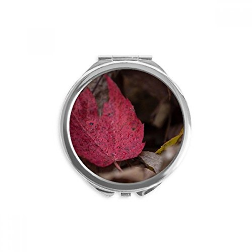 Miroir de maquillage pour retouches rapides miroir portable feuille d'érable rouge