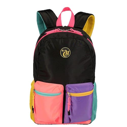 Mochila Grande Capricho - Preto e Rosa por Sestini