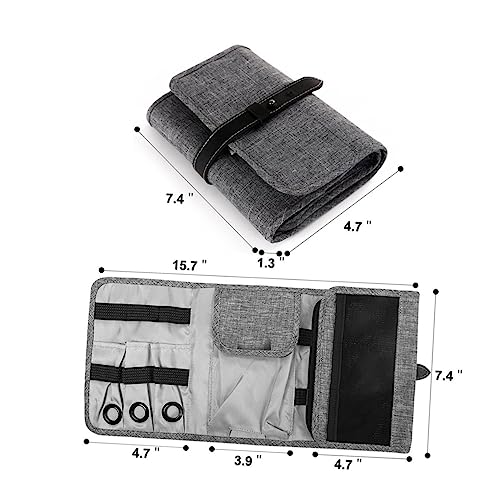 Bolsa de almacenamiento USB grande plegable gris UKCOCO para cables y cargadores pack de 2 6
