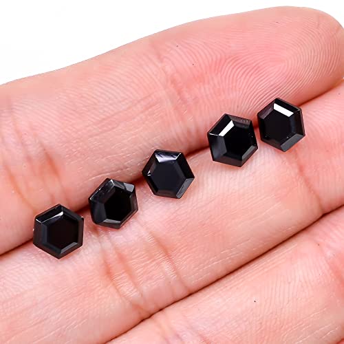 4Pcs, 6X6X4Mm Natural Black Spinel Hexagon Shape-Step Cut Gemstone Wholesale Lot, Jewelry Making Loose Gemstone, Polished Minerals, Diy, Wire Wrapping, Healing Crystals, Bulk Gemstone Deal #TOP1