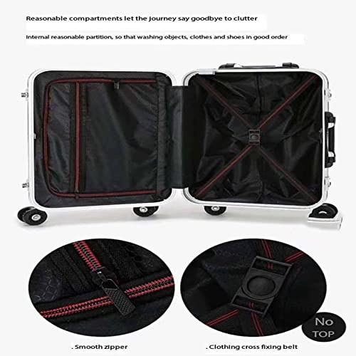 Aluminum Frame Double Buckle Password Suitcase, Universal Wheel Trolley Case, External Charging, Intelligent Large-Capacity Luggage (Red 47 * 72 * 30CM)3