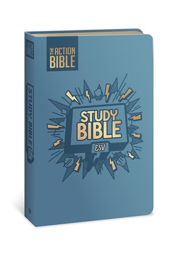 Image of The Action Bible Study Bible ESV, Leathersoft, Blue, Full Color (Action Bible Series)