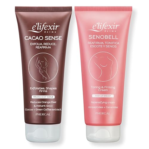 Elifexir | Ritual Cuidado Y Belleza Escote | Exfoliante Cacao Sense + Crema Reafirmante y Nutritiva De Senos y Escote | Hidratación, Firmeza y Efecto Tensor
