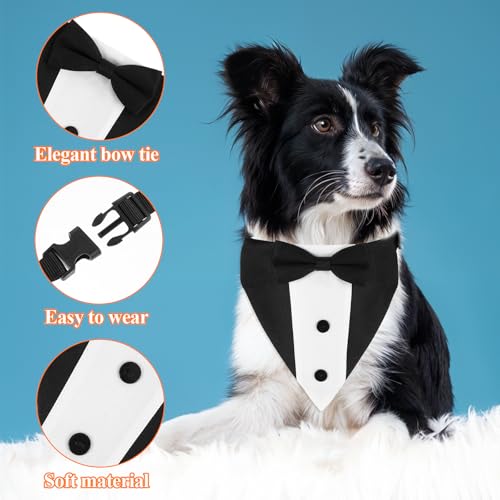 Disfraz de esmoquin para perro, cuello ajustable 15-25 in miniatura 6