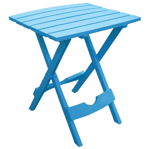 Adams Manufacturing Quik Fold Patio Side Table, Resin, Pool Blue
