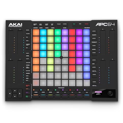Akai Professional APC64 Controlador MIDI Ableton con 8 cintas táctiles, secuenciador por pasos, 64 pads RGB sensibles, CV Gates, E/S MIDI, USB-C