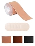 Perky Pear DIY Lift Boob Tape [CUP SIZES A-DD] - 5m of 5cm Breast Tape & 3 Pairs Nipple Cover (Beige)