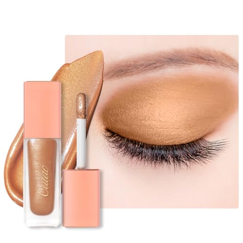 Oulac Matte Bronze Sombra de Ojos Líquida con Acabado Brillante y Base de Sombra de Ojos Líquida Duo de Bronce| Maquillaje de Ojos Suave, Resistente a las Arrugas, Vegano SA01