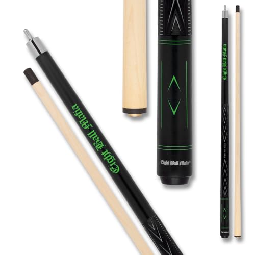 Eight Ball Mafia EBMBK02 Break Cue - Matte Black with Lime Green Logo - 25oz