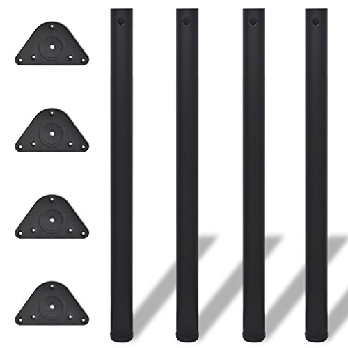 Preisvergleich Produktbild Festnight 4 Stück Tischbein Tischbeine höhenverstellbar Tischbeine Stützfuß schwarz 870 mm