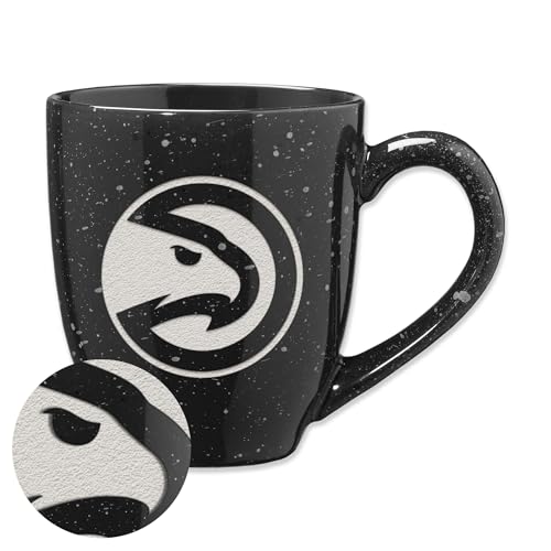 Rico Industries NBA Basketball Atlanta Hawks Alternate 16 oz Team Color Laser Engraved Speckled Ceramic Coffee Mug