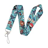 Lanyard for téléphone, anime cordon pour Porte Clés, Lanière porte-badge, Courroie de Cou de Lanière - portatif au cou accessoire Pour L'école, Le Bureau, Carte de Bus (vert)