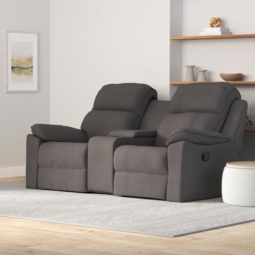 Image of Easy-Going 1 Piece Reclining Loveseat with Middle Console Slipcover
