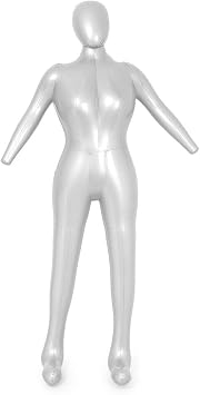 Zilimontt Female Inflatable Mannequin Display Model,165Cm Female Full Body Inflatable Mannequin Torso Model With Arms,For Clothing Collections,Retail Displays