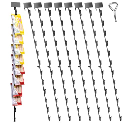 Oleitodh 9Pcs Hanging Merchandise Strips with Hooks, 31 inch Metal