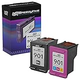 Speedy Inks Remanufactured Ink Cartridge Replacement for HP 901 (1 Black and 1 Color, 2-Pack) Compatible with OfficeJet 4500 G510a G510g G510n J4524 J4585 J4680c J4540 J4624 J