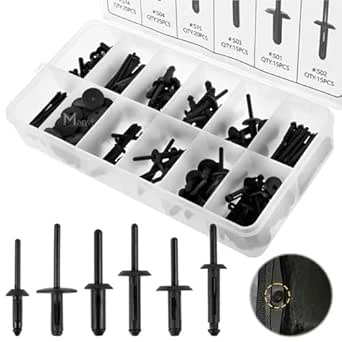 MANVI Car Black Blind Rivets Assortment Kit | Heavy Duty Pop Rivets Set ...