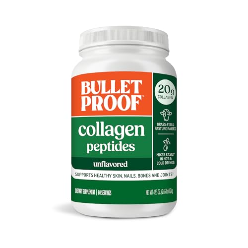 Bulletproof Unflavored Collagen Peptides Powder, 42.3 Ounces, Grass-Fed Collagen Protein and Amino Acids for Skin, Bones and Joints, Packaging May Vary
