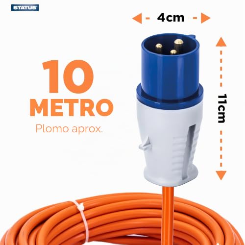 Cable de extensión de 10 m para camping y caravanas con protección IP44 2