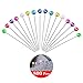 Produktbild WEKON Buntkopf Stecknadeln Kopf Pins, Rundkopf Karte Nagel Pinnadeln mit Lagerbox, Glaskopfnadeln für Schneider Nähen Basteln DIY Party Deko (800 PCS)