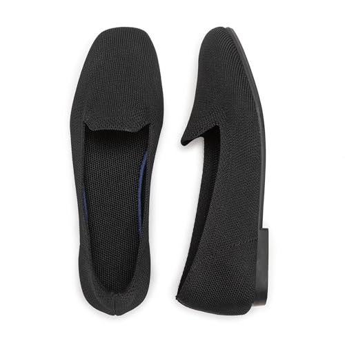 Image of Frank Mully Women's Loafer Flats Square Toe Comfortable Office Work Shoes, Cute Penny Loafer Slip On Walking Driving Shoes