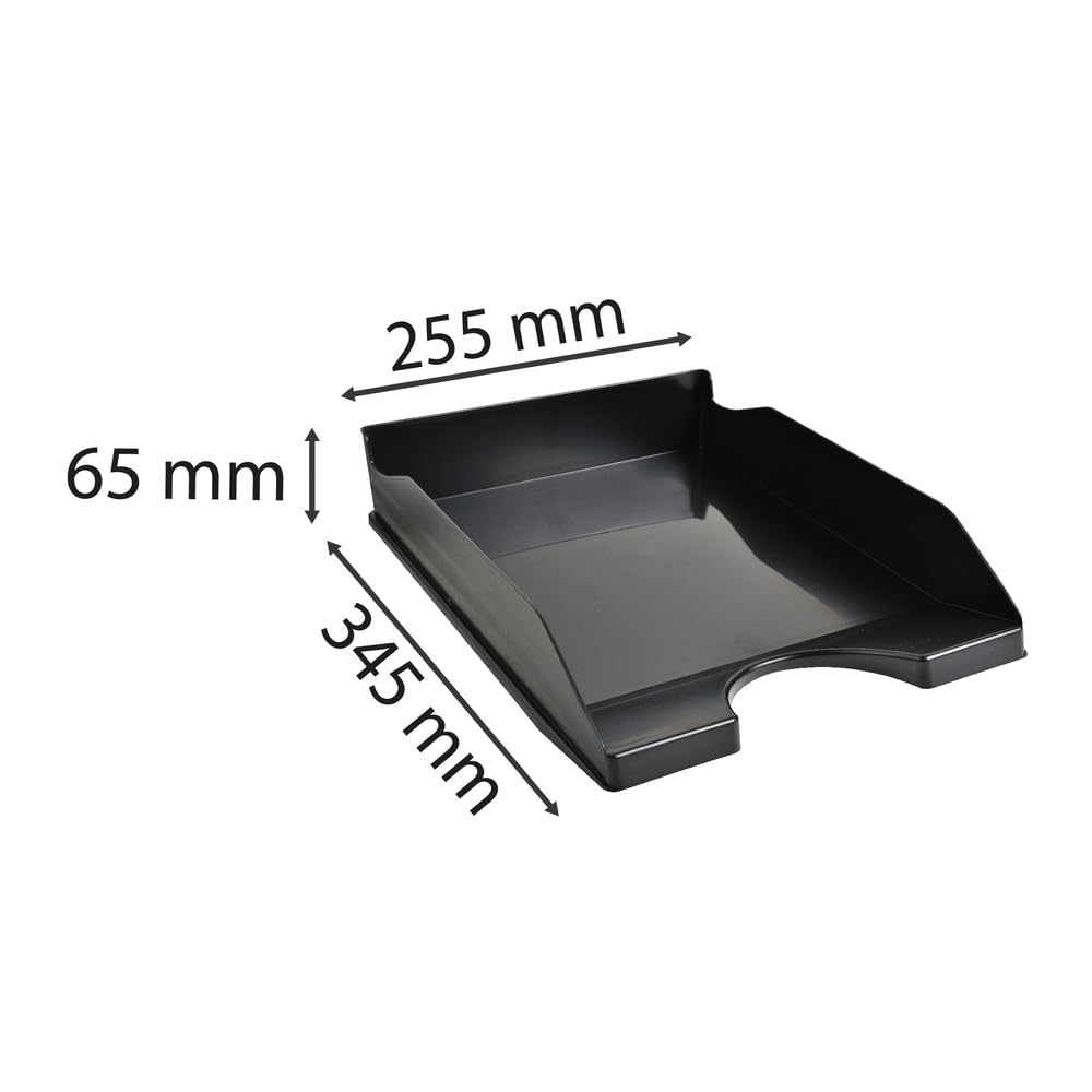 Exacompta ECOTRAY Lot de 10 corbeilles à courrier 34 x 25 x 6,5 cm noir A4+ Ange Bleu